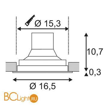 Встраиваемый спот (точечный светильник) SLV Supros 118110 - Схема