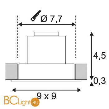 Встраиваемый спот (точечный светильник) SLV Tria 113880 - Схема