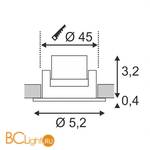 Встраиваемый спот (точечный светильник) SLV Tria 113970 - Схема