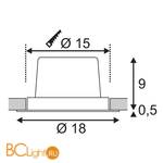 Встраиваемый спот (точечный светильник) SLV Tria 114260 - Схема
