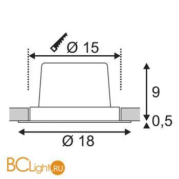 Встраиваемый спот (точечный светильник) SLV Tria 114276 - Схема