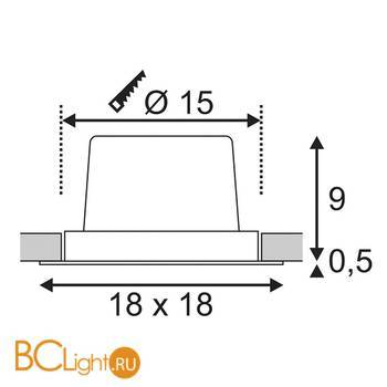 Встраиваемый спот (точечный светильник) SLV Tria 114291 - Схема