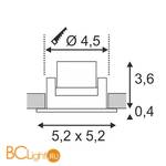 Встраиваемый спот (точечный светильник) SLV Tria 114411 - Схема