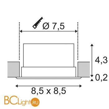 Встраиваемый спот (точечный светильник) SLV Verlux 112682 - Схема