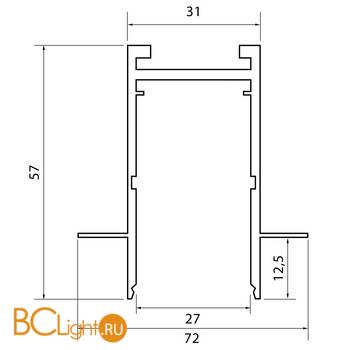 Шинопровод SKYLINE 220 встраиваемый ST-Luce Белый Длина 3 000мм ST021.539.00H - Схема