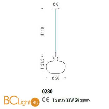 Подвесной светильник Sylcom Aphros 0280 CR - Схема