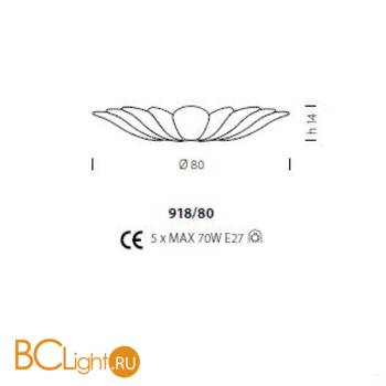 Потолочный светильник Sylcom Bembo 918/80 D ORO - Схема