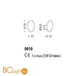 Настенно-потолочный светильник Sylcom Bitta 0010 CR - Схема