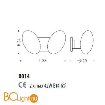 Настенный светильник Sylcom Bitta 0014 BL - Схема