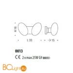 Настенный светильник Sylcom Bitta 0013 CR - Схема