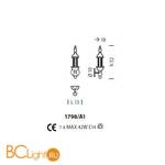 Бра Sylcom Bucintoro 1798/A1 PO FU.ORO - Схема