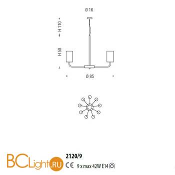 Люстра Sylcom Can Can 2120/9 BL - Схема