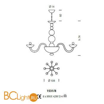 Люстра Sylcom Candiano 1531/8 K GRY - Схема