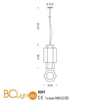 Подвесной светильник Sylcom Casa Blanca 0261 CR - Схема