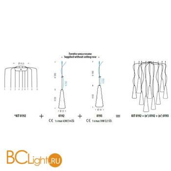 Подвесной светильник Sylcom Chaotic 0192 TOP + KIT 0192 - Схема