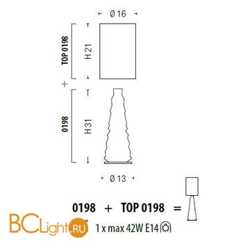 Настольная лампа Sylcom Chaotic 0198 OCE + TOP 0198 WEN - Схема