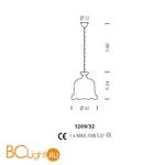 Подвесной светильник Sylcom Contarini 1209/32 D ORO - Схема