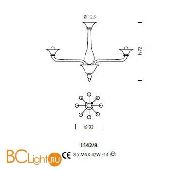 Люстра Sylcom Corner 1542/8 K BLGRY.GRY - Схема