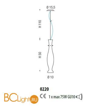 Подвесной светильник Sylcom Diva 0220 BL - Схема