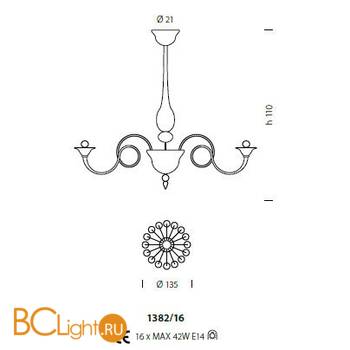 Люстра Sylcom Dolfin 1382/16 K CR - Схема