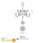 Подвесная люстра на штанге Sylcom Dolfin 1380/12+6 D CR.ORO - Схема