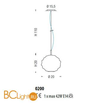 Подвесной светильник Sylcom Emisphera 0200 BL - Схема