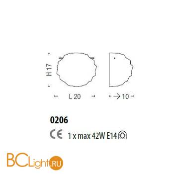 Настенно-потолочный светильник Sylcom Emisphera 0206 BL - Схема