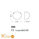 Настенно-потолочный светильник Sylcom Emisphera 0206 BL - Схема