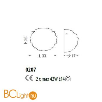 Настенно-потолочный светильник Sylcom Emisphera 0207 TOP - Схема