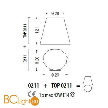 Настольная лампа Sylcom Emisphera 0211 TOP + TOP 0211 WE - Схема