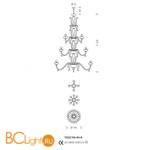 Люстра Sylcom Foscari 1522/16+8+4 D ORO - Схема