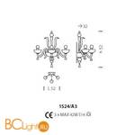 Бра Sylcom Foscari 1524/A3 K CR - Схема