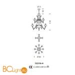 Люстра Sylcom Foscari 1521/8+4 D BLAV AV - Схема