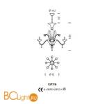 Люстра Sylcom Giustinian 1377/8 K NE.CR - Схема