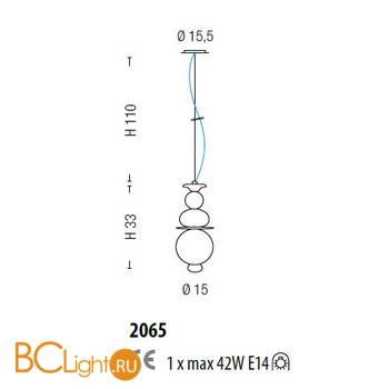 Подвесной светильник Sylcom Igloo 2065 D ORO - Схема