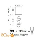 Настольная лампа Sylcom Igloo 2061 K BL + TOP 2061 BIA - Схема