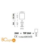 Настольная лампа Sylcom Igloo 2060 K BL + TOP 2060 BIA - Схема