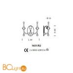 Бра Sylcom Impero 1651/A2 ARG FU + TOP 1648 ARG - Схема