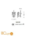 Бра Sylcom Impero 1651/A1 BRU ORO + TOP 1648 ORO - Схема