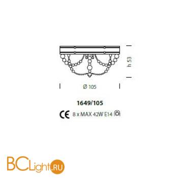 Потолочный светильник Sylcom Impero 1649/105 B FU - Схема