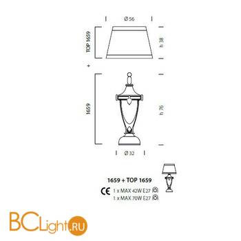 Настольная лампа Sylcom Impero 1659 ARG FU + TOP 1659 ARG - Схема