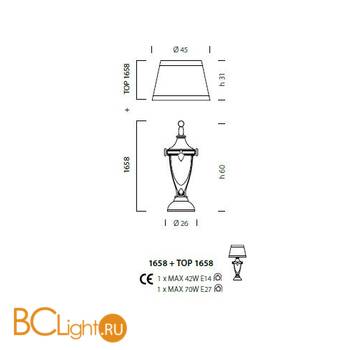 Настольная лампа Sylcom Impero 1658 ARG AV + TOP 1658 ARG - Схема