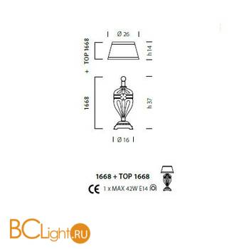 Настольная лампа Sylcom Impero 1668 ARG CR + TOP 1668 ARG - Схема