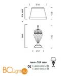 Настольная лампа Sylcom Impero 1669 BRU ORO + TOP 1669 ORO - Схема