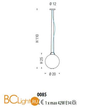 Подвесной светильник Sylcom Jupiter 0085 K TOP - Схема
