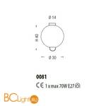 Потолочный светильник Sylcom Jupiter 0081 K DEN - Схема