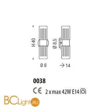 Настенно-потолочный светильник Sylcom Korinthos 0038 FU - Схема