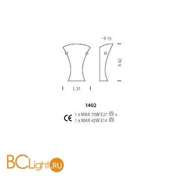 Бра Sylcom Loredan 1402 D GRA - Схема