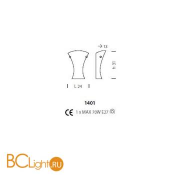 Бра Sylcom Loredan 1401 D CR - Схема