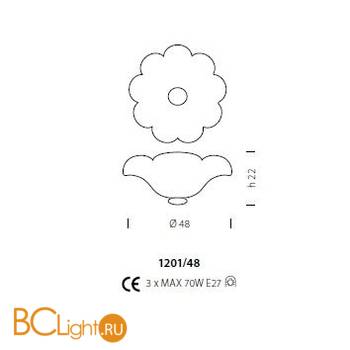 Потолочный светильник Sylcom Malipiero 1201/48 D ORO - Схема